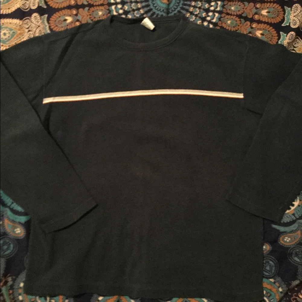 Old Navy Long Sleeve TriStripe Thermal L Dark Blue